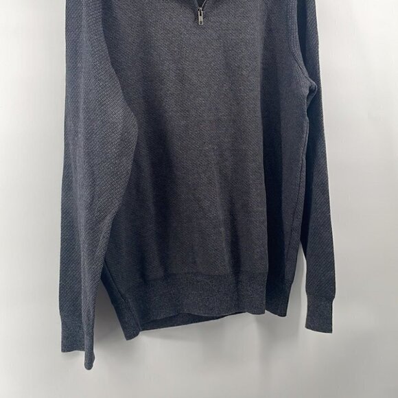 Robert Graham Grey 1/4 Zip Sweater Long Sleeve Warm Career Occasion - Picture 6 of 9